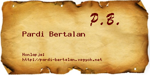 Pardi Bertalan névjegykártya