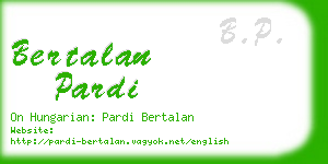 bertalan pardi business card